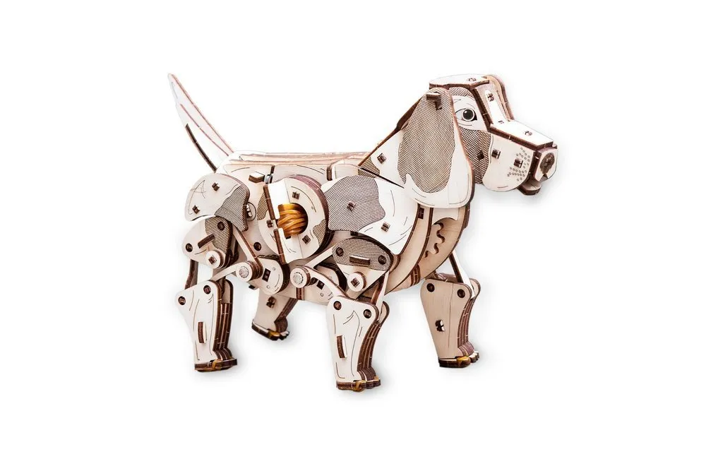 Drevené Puzzle 3D Pohyblivý pes