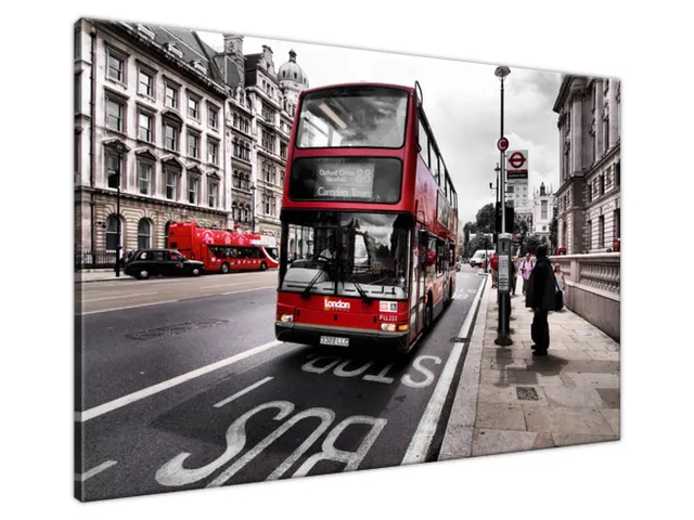 Obraz Moderný červený Londýnsky poschodový autobus