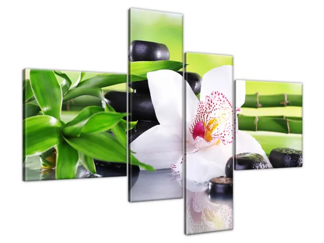 Obraz SPA kamene a orchidea