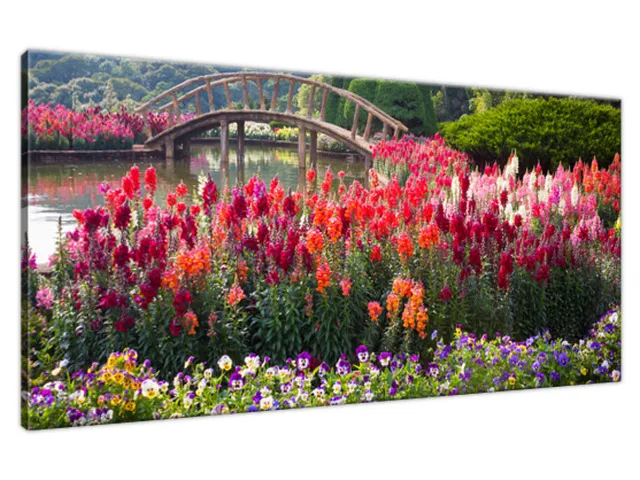 Obraz na stenu Most uprostred kvetov
