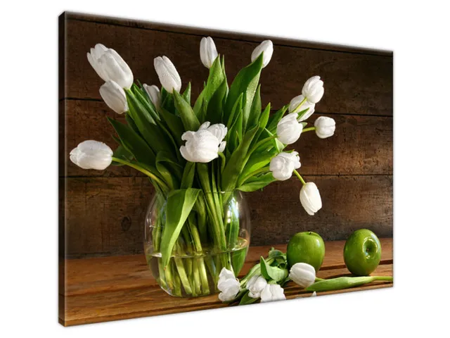 Moderný obraz Snehobiele tulipány