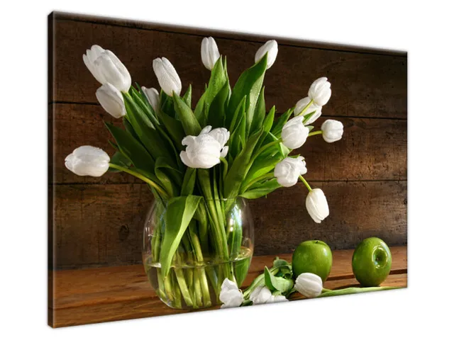Moderný obraz Snehobiele tulipány