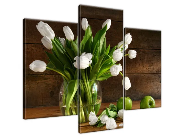 Moderný obraz Snehobiele tulipány