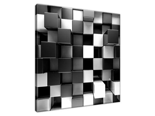 Obraz čierne a biele kocky 3D