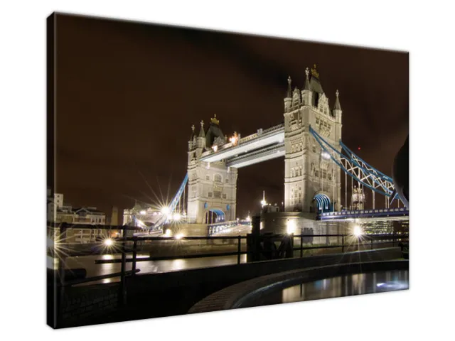 Obraz na plátne Fontána pri Tower Bridge