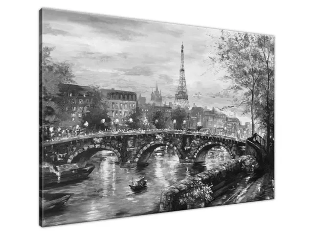 Moderný obraz Ulička v Paríži v čierno bielej