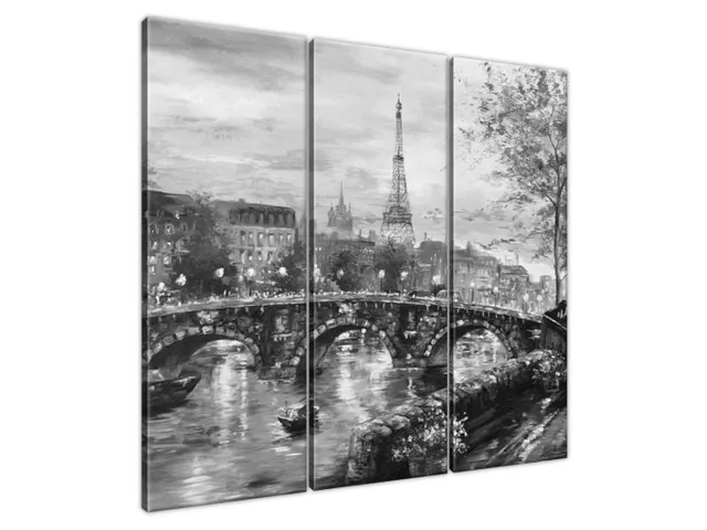 Moderný obraz Ulička v Paríži v čierno bielej