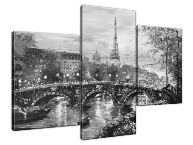 Moderný obraz Ulička v Paríži v čierno bielej