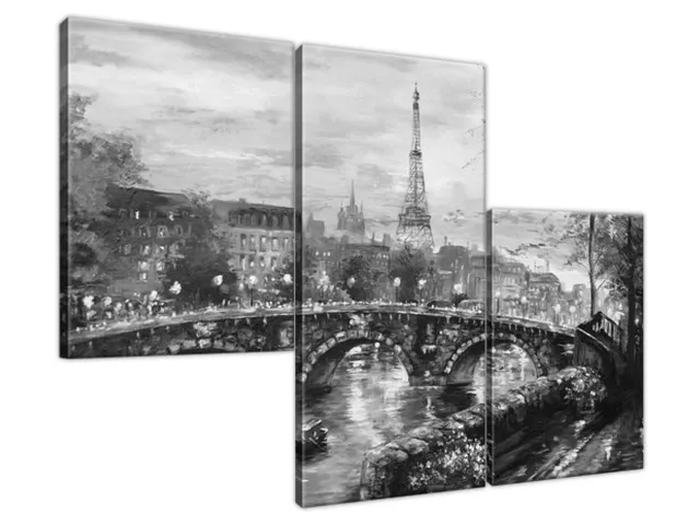 Moderný obraz Ulička v Paríži v čierno bielej