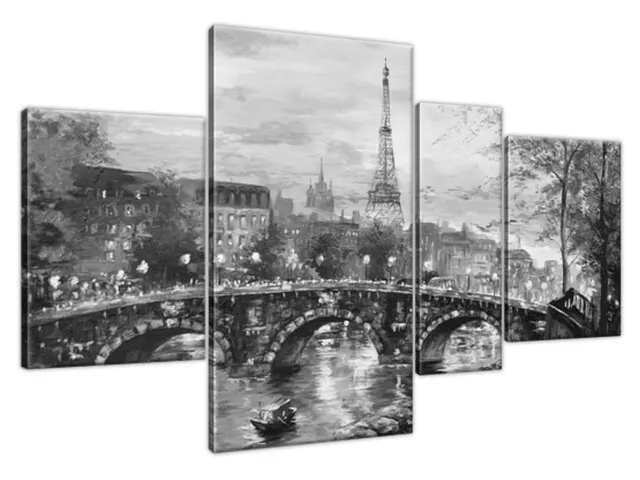 Moderný obraz Ulička v Paríži v čierno bielej