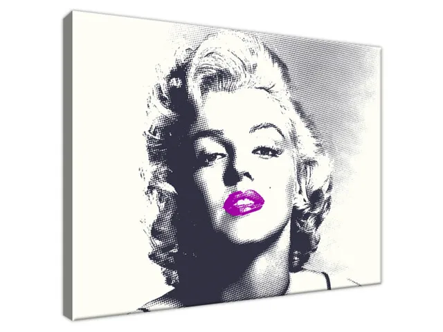 Obraz Marilyn Monroe s fialovými perami