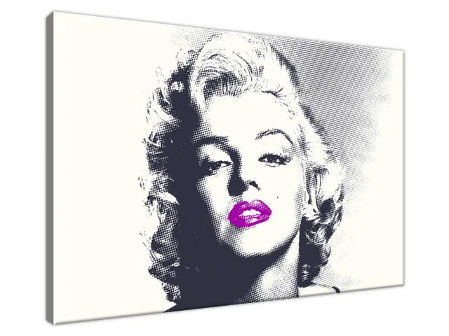 Obraz Marilyn Monroe s fialovými perami