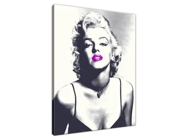 Obraz Marilyn Monroe s fialovými perami