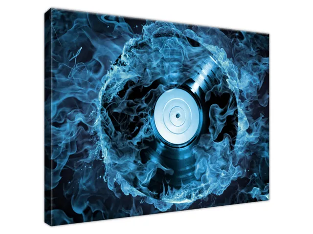 Obraz Vinylová platňa v modrej farbe