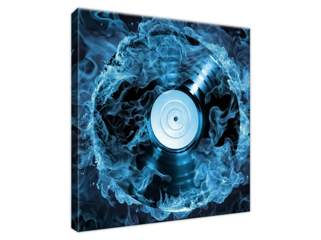 Obraz Vinylová platňa v modrej farbe