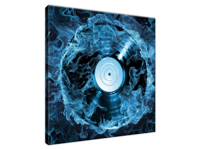 Obraz Vinylová platňa v modrej farbe