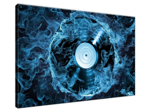 Obraz Vinylová platňa v modrej farbe