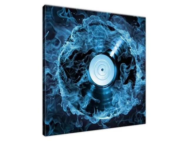 Obraz Vinylová platňa v modrej farbe