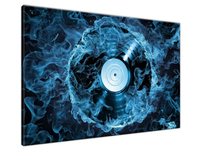 Obraz Vinylová platňa v modrej farbe