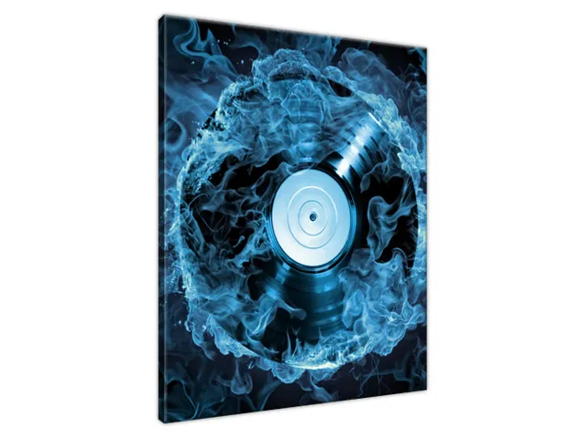 Obraz Vinylová platňa v modrej farbe