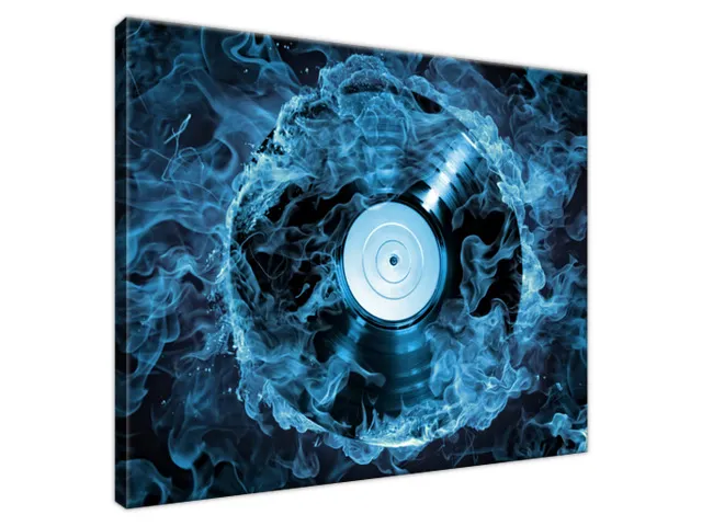 Obraz Vinylová platňa v modrej farbe