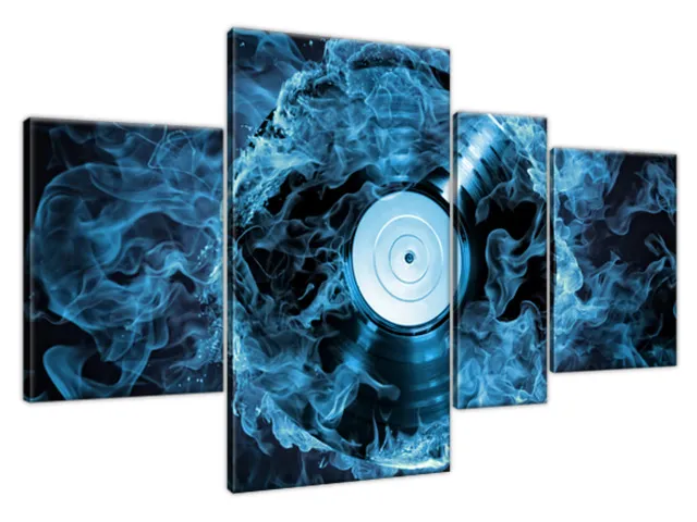 Obraz Vinylová platňa v modrej farbe