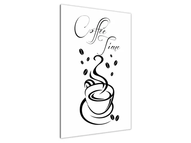 Obraz na plátne s nápisom Coffee time