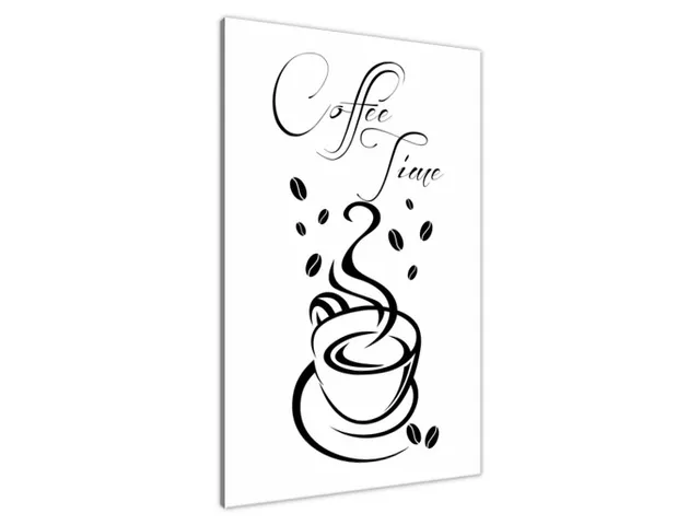 Obraz na plátne s nápisom Coffee time