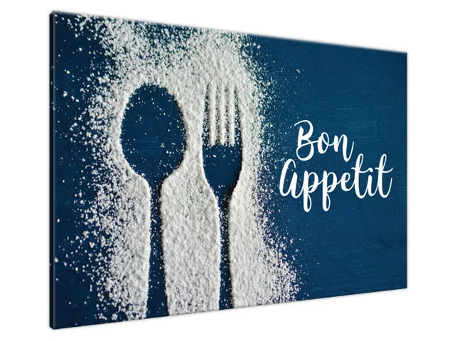Obraz s nápisom na plátne Bon Apetit