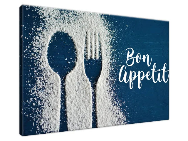 Obraz s nápisom na plátne Bon Apetit