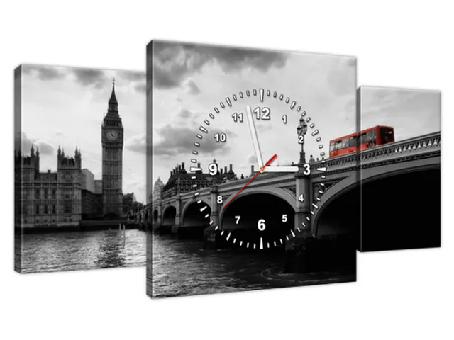 Moderný obraz s hodinami Autobusom na Big Ben
