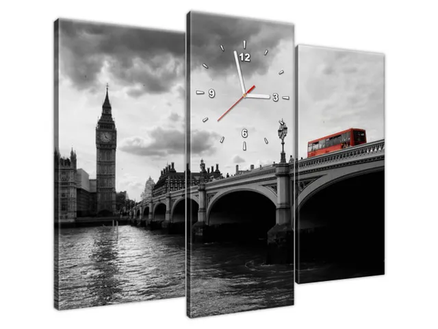 Moderný obraz s hodinami Autobusom na Big Ben
