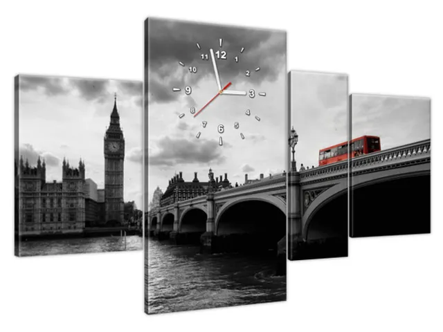 Moderný obraz s hodinami Autobusom na Big Ben