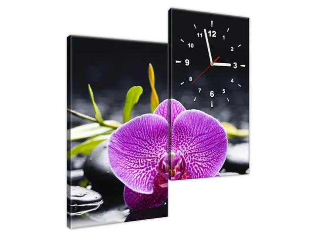 Nástenné hodiny do obývačky Orchidea