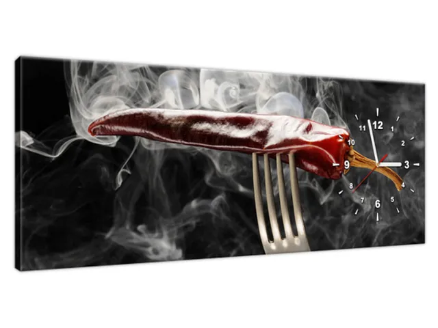 Obraz do kuchyne s hodinami Štipľavá chilli paprička