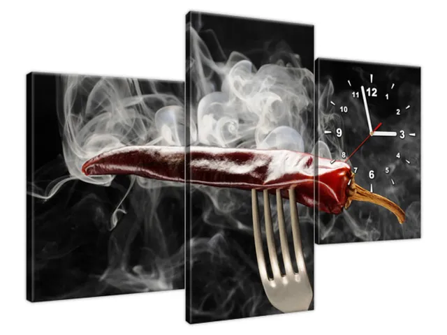 Obraz do kuchyne s hodinami Štipľavá chilli paprička