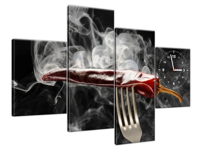 Obraz do kuchyne s hodinami Štipľavá chilli paprička
