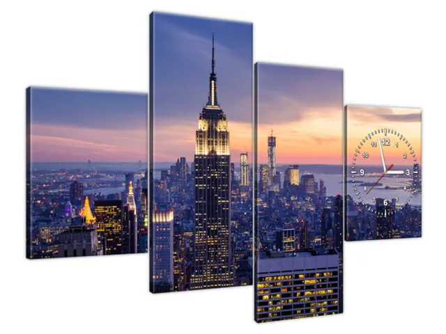 Nástenný obraz s hodinami Mesto New York