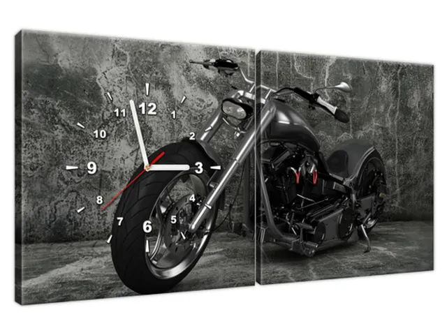 Moderný obraz s hodinami Chopper