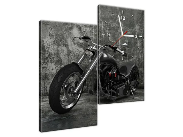 Moderný obraz s hodinami Chopper