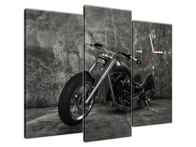 Moderný obraz s hodinami Chopper