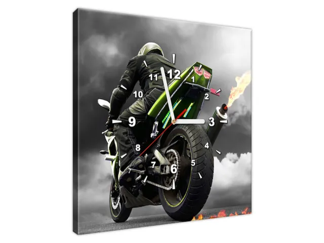 Nástenný obraz s hodinami Monsterbike