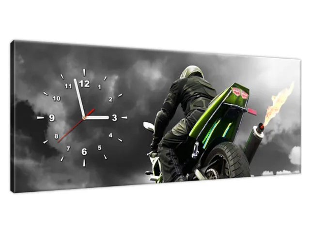 Nástenný obraz s hodinami Monsterbike