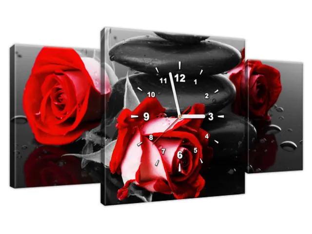 Obraz s hodinami na plátne Roses and spa