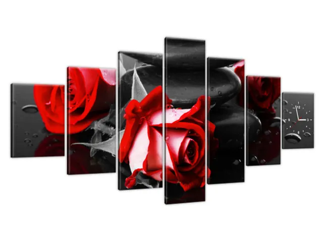 Obraz s hodinami na plátne Roses and spa