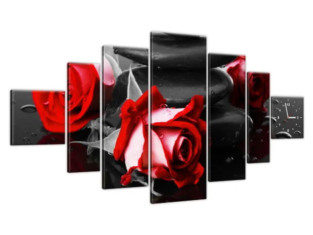 Obraz s hodinami na plátne Roses and spa