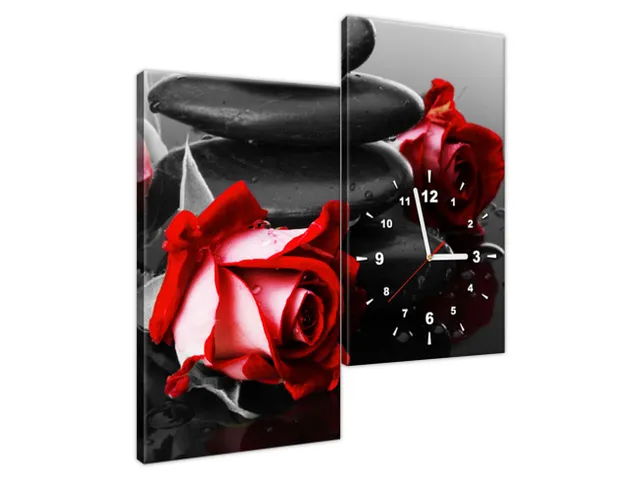 Obraz s hodinami na plátne Roses and spa