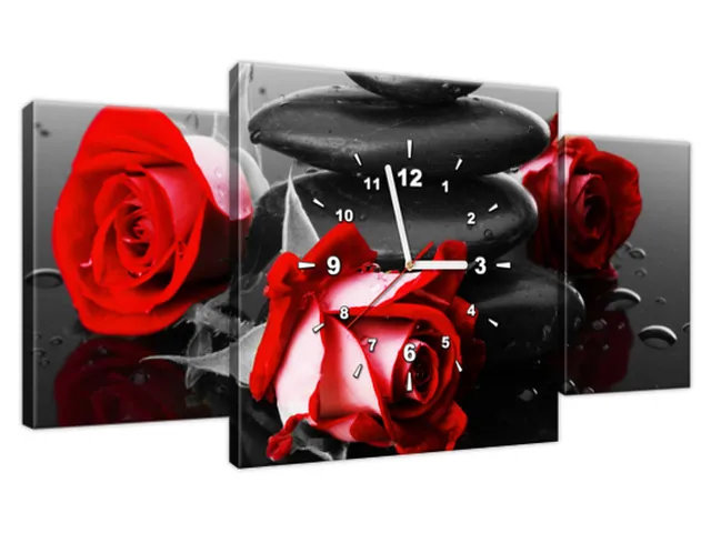 Obraz s hodinami na plátne Roses and spa
