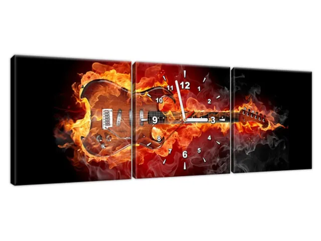 Obraz s hodinami Horiaca gitara