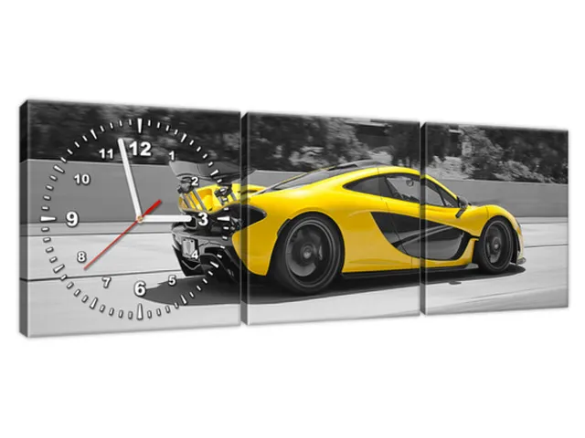Obraz s hodinami Žltý McLaren P1 - Axion23